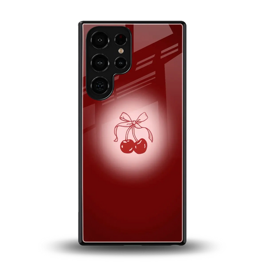 Cherry Bow back phone cover | glass case for samsung galaxy s26 ultra