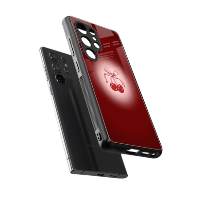 Cherry Bow sleek samsung galaxy s25 ultra cover with tempered glass back and TPU edges