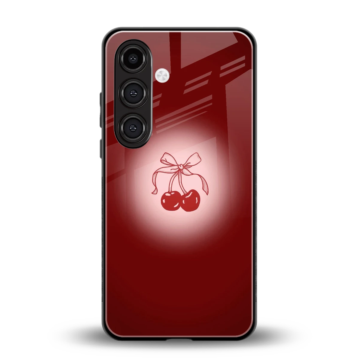 Cherry Bow back phone cover | glass case for samsung galaxy s24