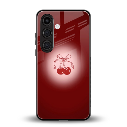 Cherry Bow back phone cover | glass case for samsung galaxy s23 fe