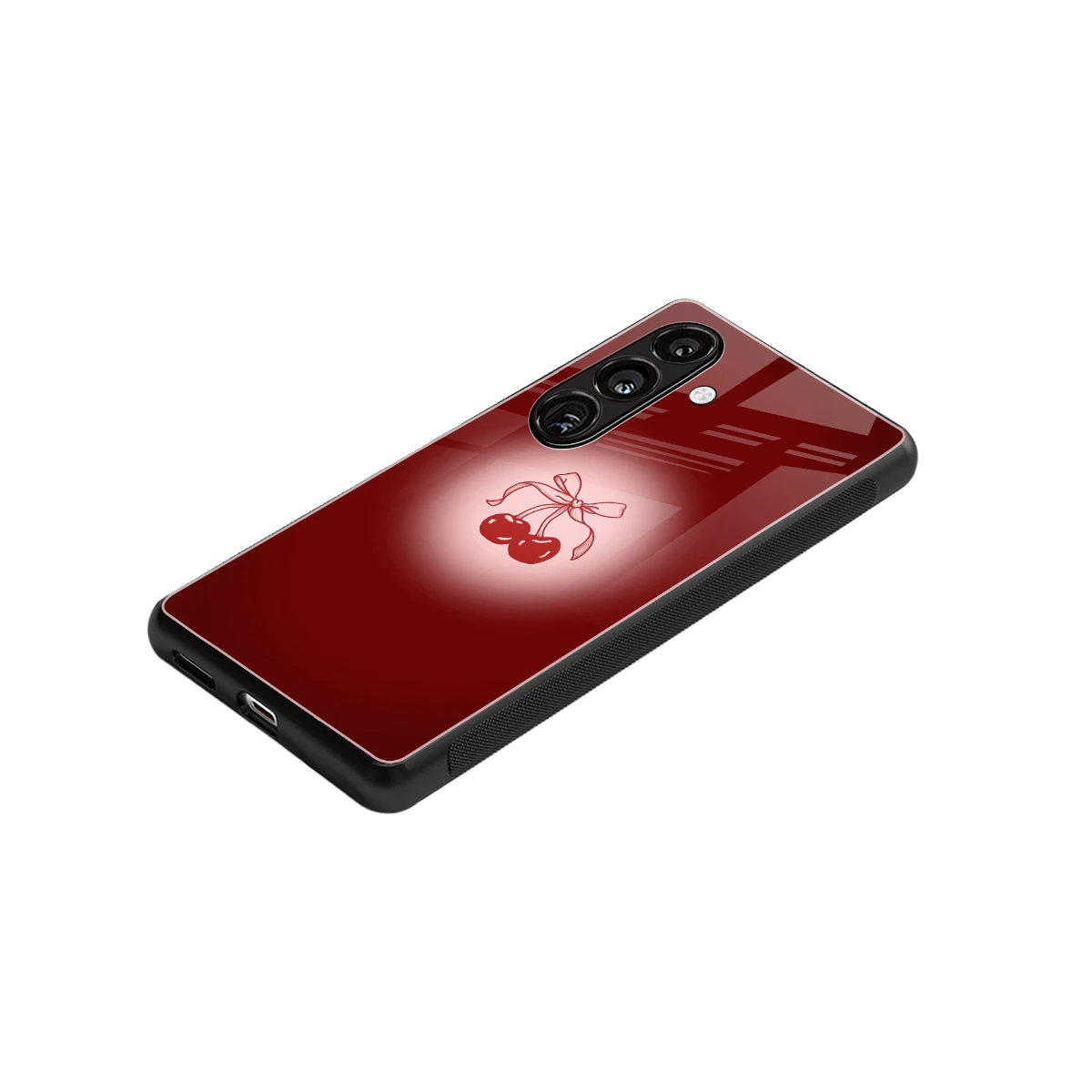 Cherry Bow stylish phone case for samsung galaxy s23 fe | glossy glass and slim fit