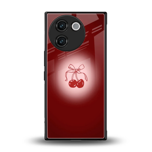 Cherry Bow back phone cover | glass case for vivo v30e