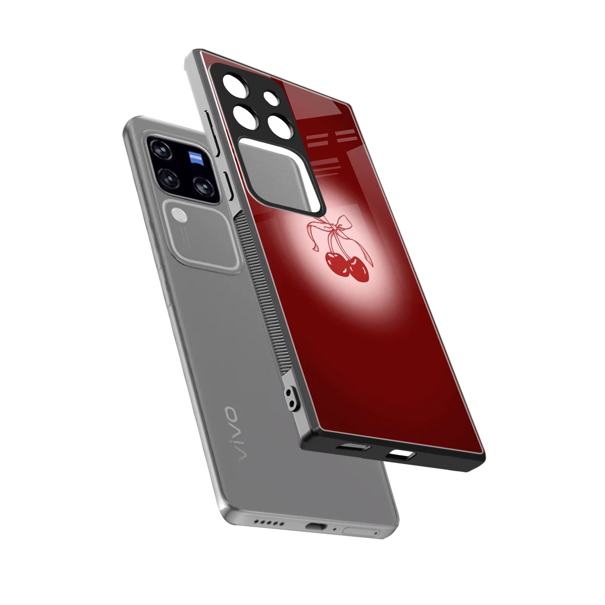 Cherry Bow sleekvivo v30 pro cover with tempered glass back and TPU edges