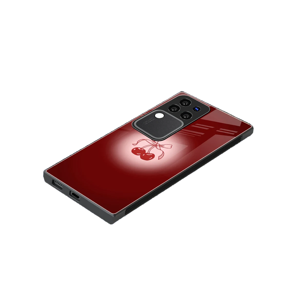 Cherry Bow stylish phone case forvivo v30 pro | glossy glass and slim fit