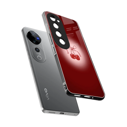 Cherry Bow sleek vivo v40 pro cover with tempered glass back and TPU edges
