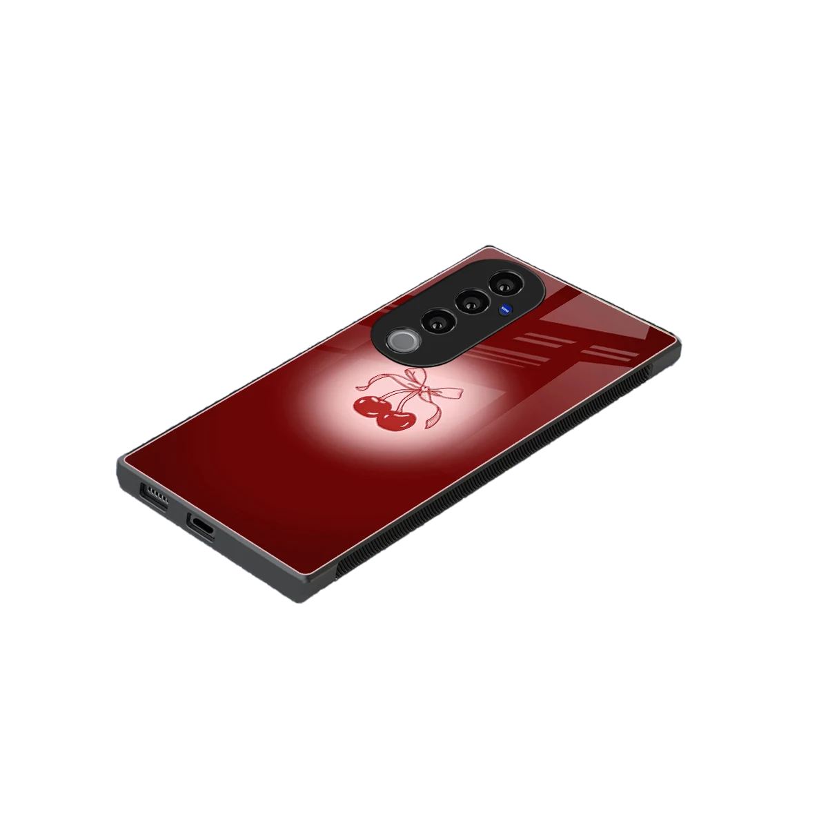 Cherry Bow stylish phone case for vivo v40 pro | glossy glass and slim fit