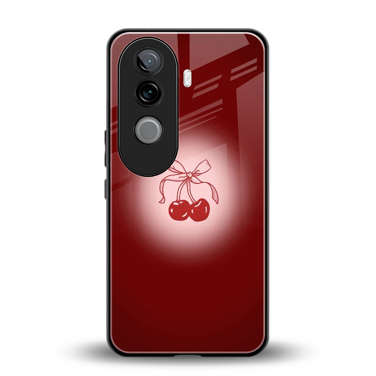 Cherry Bow back phone cover | glass case for vivo v40e