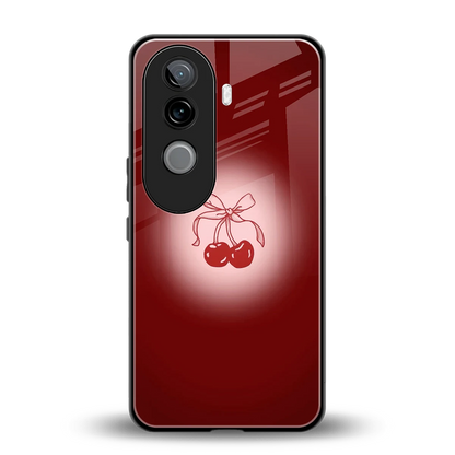 Cherry Bow back phone cover | glass case for vivo v40e