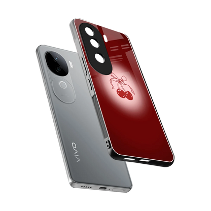 Cherry Bow sleek vivo v40e cover with tempered glass back and TPU edges