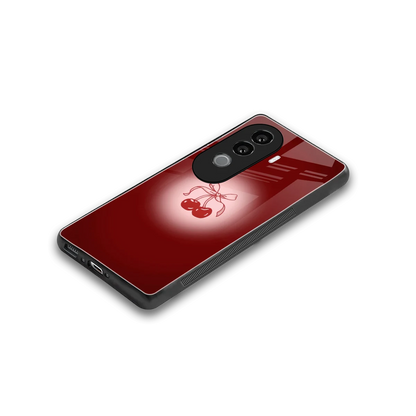Cherry Bow stylish phone case for vivo v40e | glossy glass and slim fit
