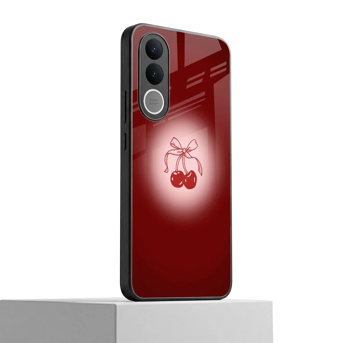 Cherry Bow vivo v70 fe mobile cover | shockproof glass phone case