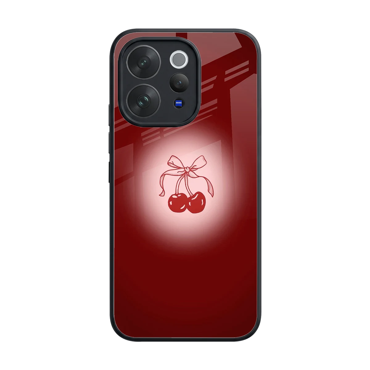 Cherry Bow back phone cover | glass case for vivo v70