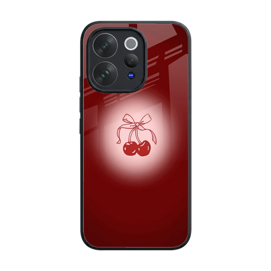 Cherry Bow back phone cover | glass case for vivo v70