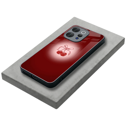 Cherry Bow stylish phone case for vivo v70 | glossy glass and slim fit