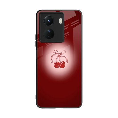 Cherry Bow back phone cover | glass case for vivo y16