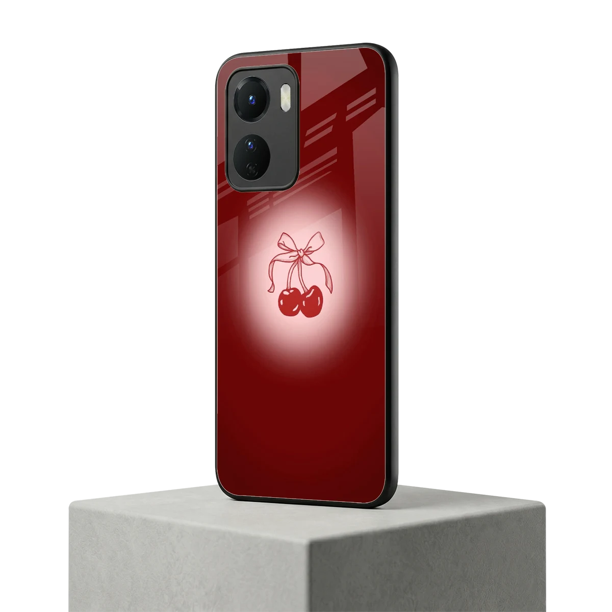 Cherry Bow vivo y16 mobile cover | shockproof glass phone case