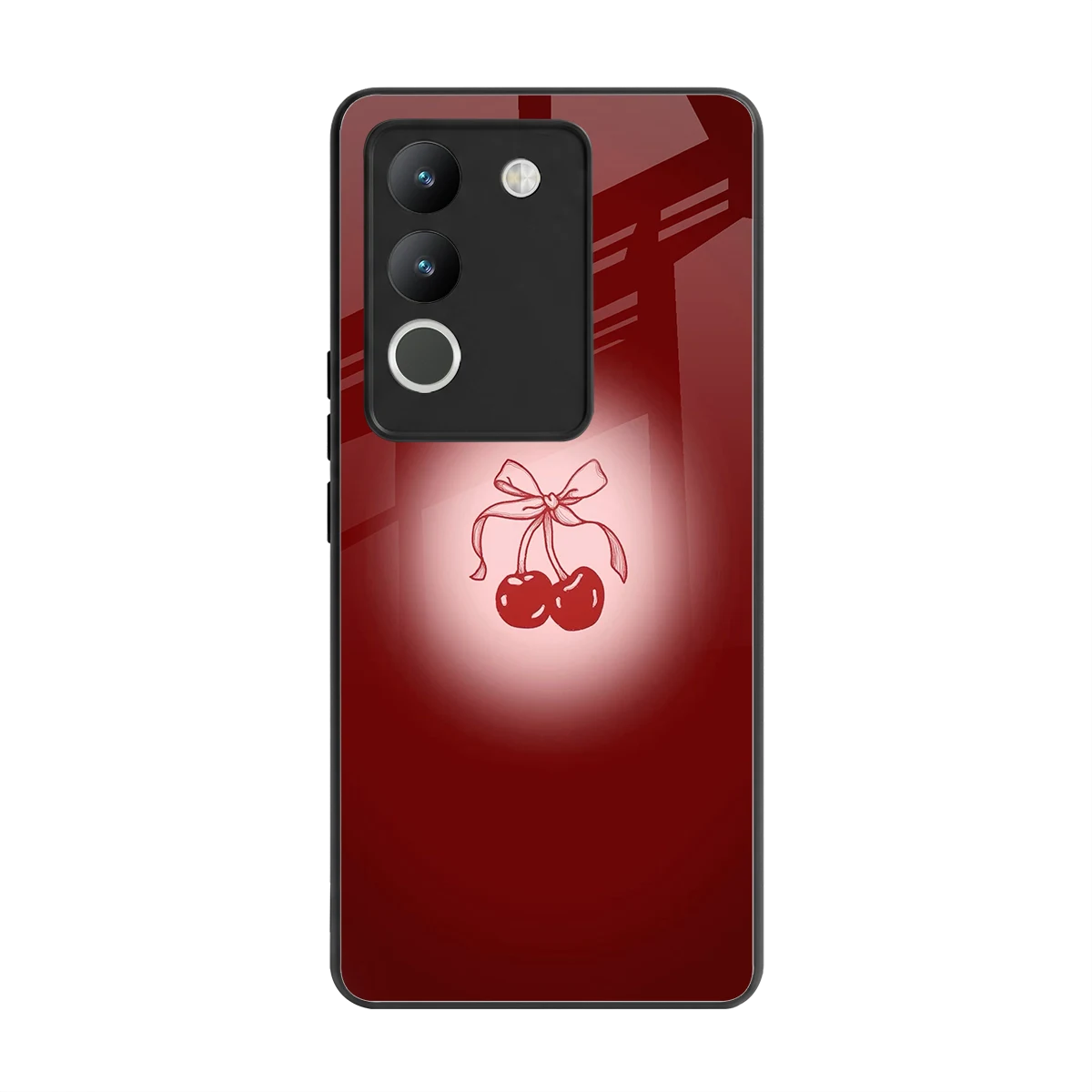 Cherry Bow back phone cover | glass case for vivo y200 5g