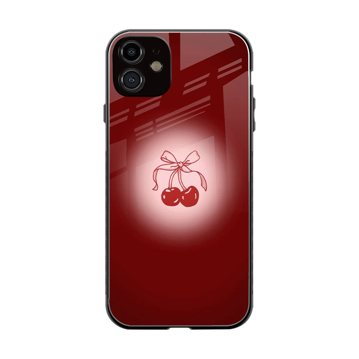 Cherry Bow back phone cover | glass case for iphone 12