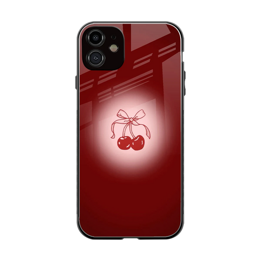 Cherry Bow back phone cover | glass case for iphone 11