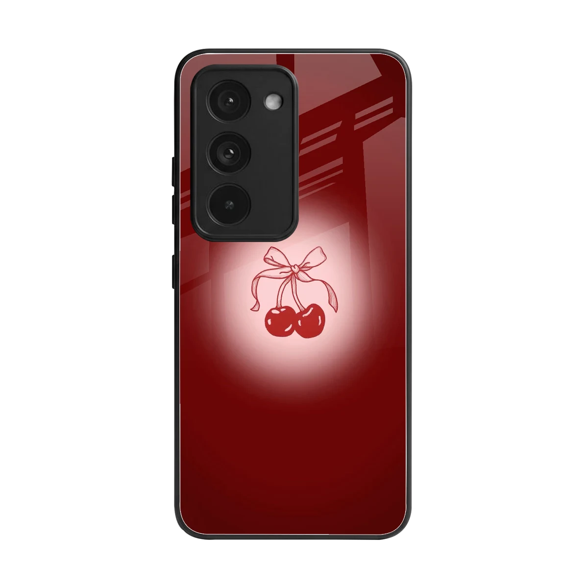 Cherry Bow back phone cover | glass case for redmi 15 5g