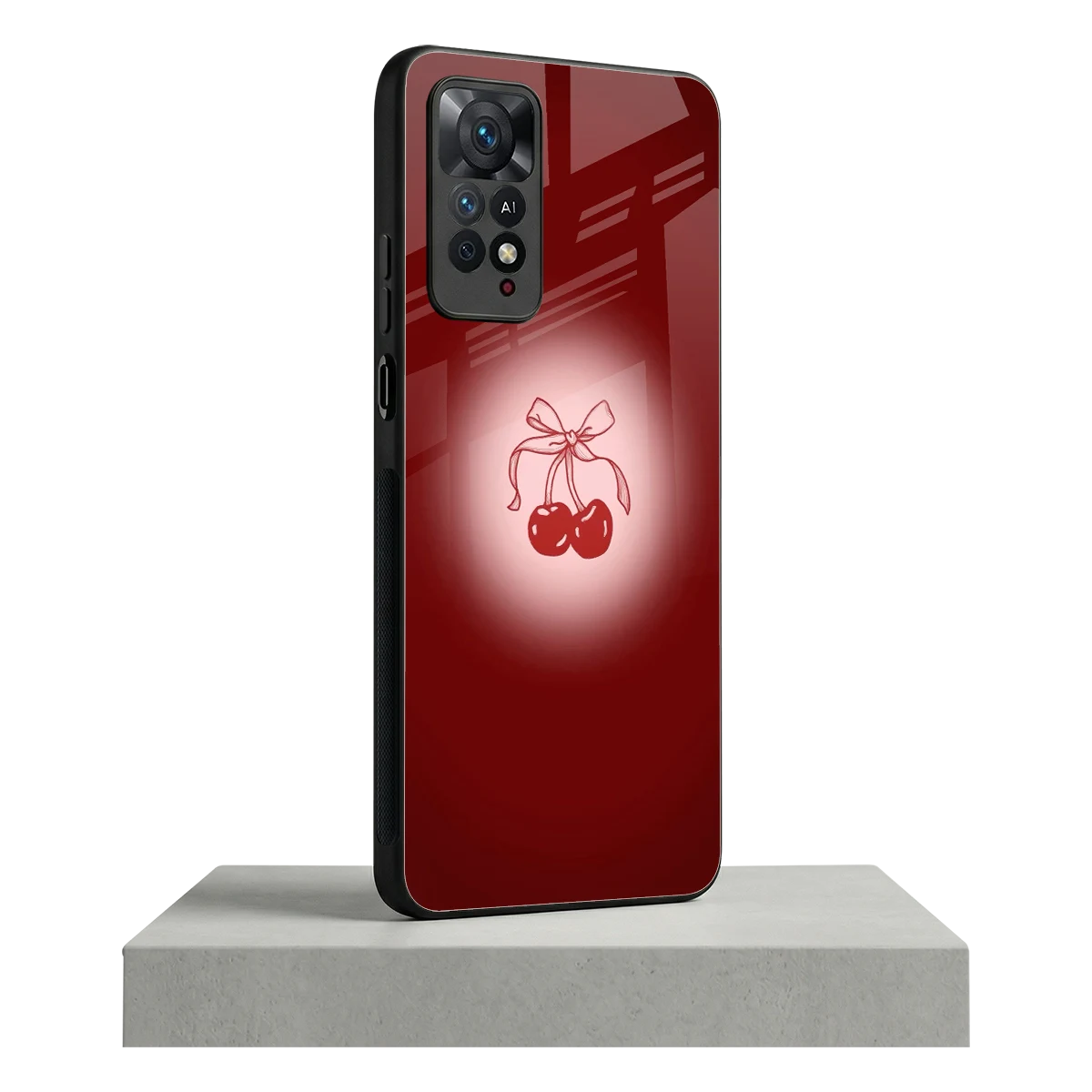 Cherry Bow redmi note 11 pro mobile cover | shockproof glass phone case