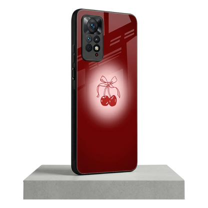 Cherry Bow redmi note 11 pro mobile cover | shockproof glass phone case