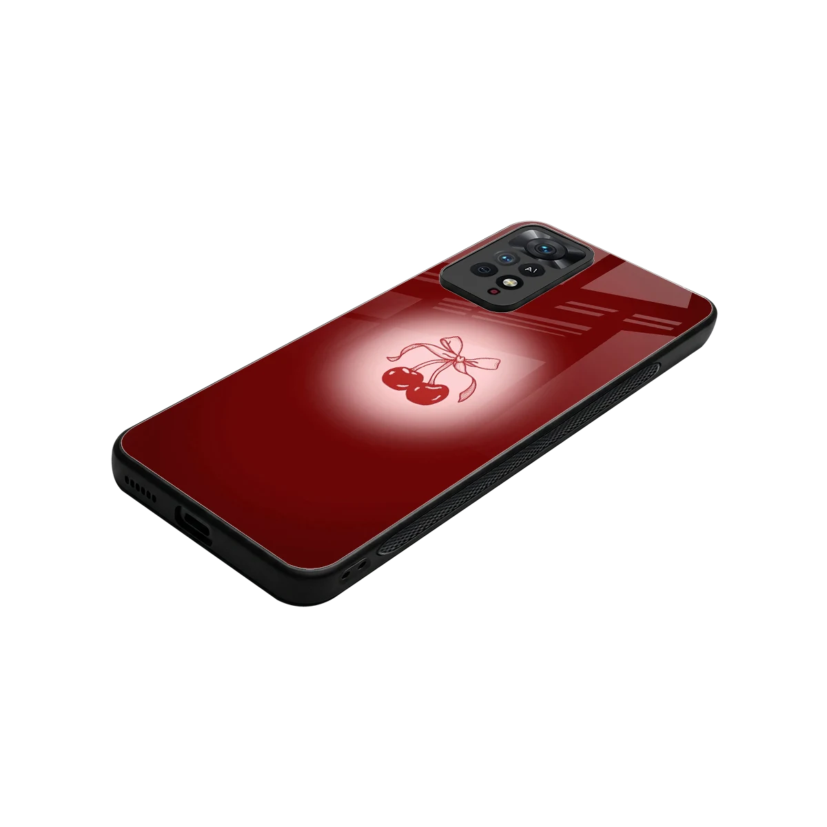 Cherry Bow stylish phone case for redmi note 11 pro | glossy glass and slim fit