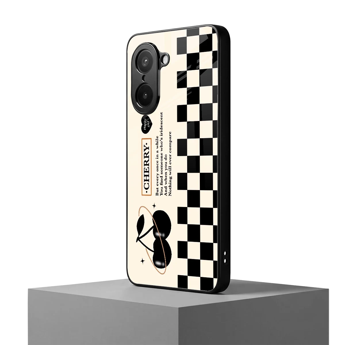 Cherry Checkered oneplus nord ce5 5g mobile cover | shockproof glass phone case