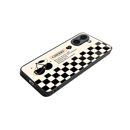 Cherry Checkered stylish phone case for oneplus nord ce5 5g | glossy glass and slim fit