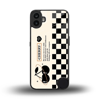Cherry Checkered back phone cover | glass case for cmf nothing phone 1