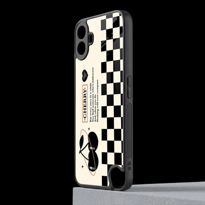 Cherry Checkered cmf nothing phone 1 mobile cover | shockproof glass phone case