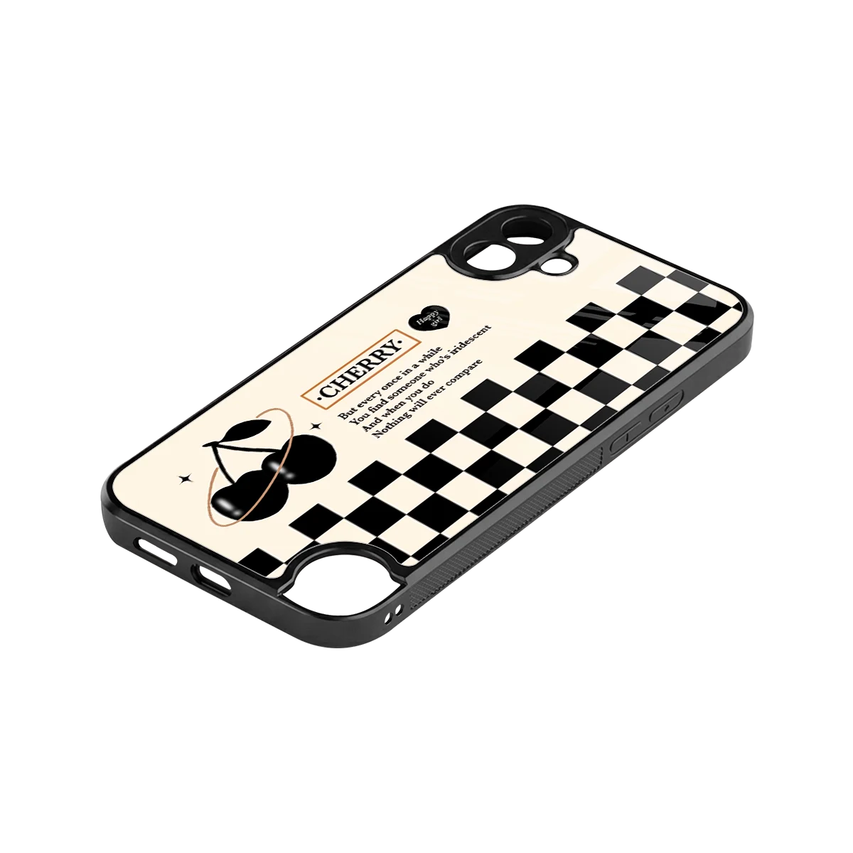 Cherry Checkered stylish phone case for cmf nothing phone 1 | glossy glass and slim fit