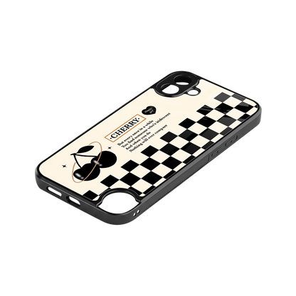 Cherry Checkered stylish phone case for cmf nothing phone 1 | glossy glass and slim fit