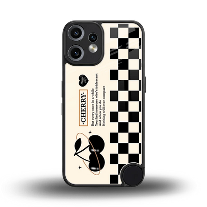 Cherry Checkered back phone cover | glass case for cmf nothing phone 2 pro