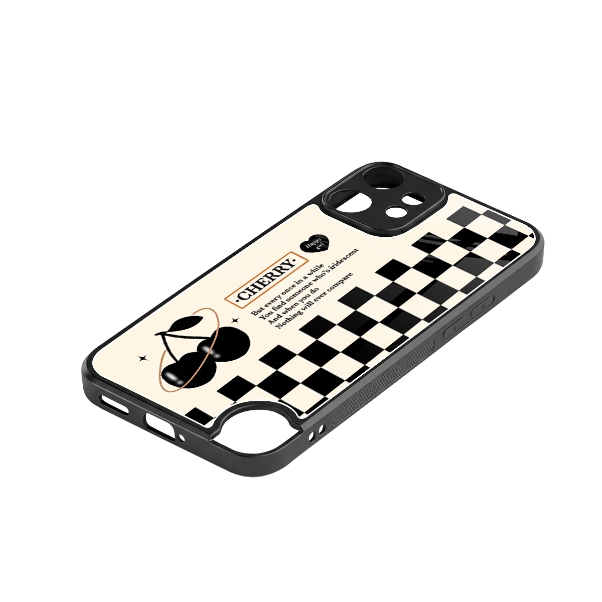 Cherry Checkered stylish phone case for cmf nothing phone 2 pro | glossy glass and slim fit