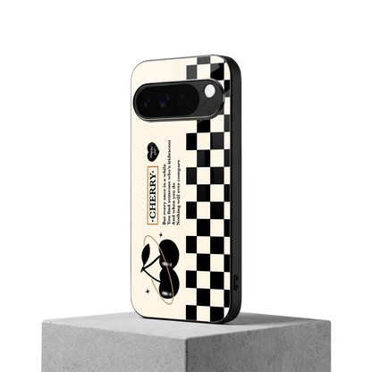 Cherry Checkered google pixel 10 pro xl mobile cover | shockproof glass phone case