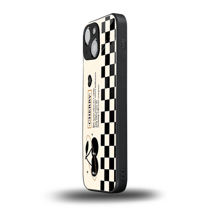 Cherry Checkered iphone 13 mini mobile cover | shockproof glass phone case