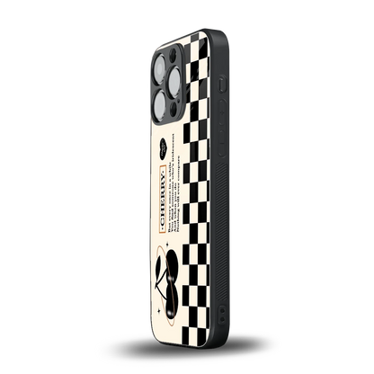 Cherry Checkered iphone 15 pro mobile cover | shockproof glass phone case