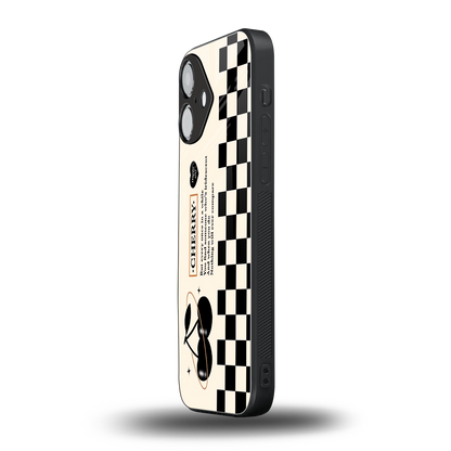 Cherry Checkered Phone Case for Iphone 16 | Glass Case