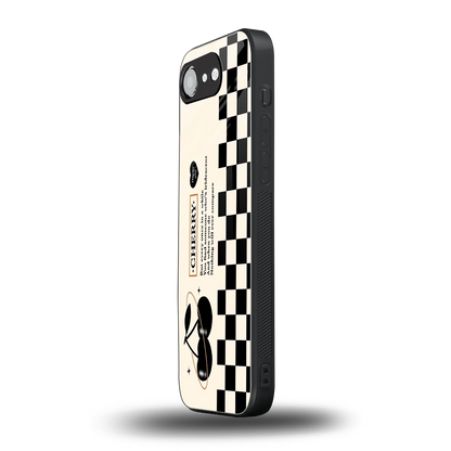 Cherry Checkered iphone 16e mobile cover | shockproof glass phone case