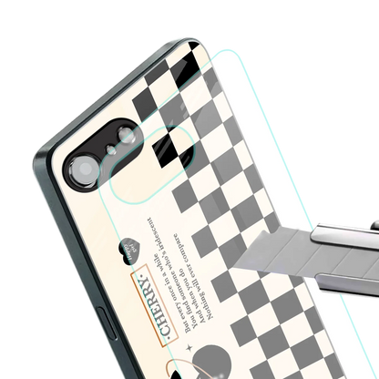 Cherry Checkered stylish phone case for iphone 16e | glossy glass and slim fit