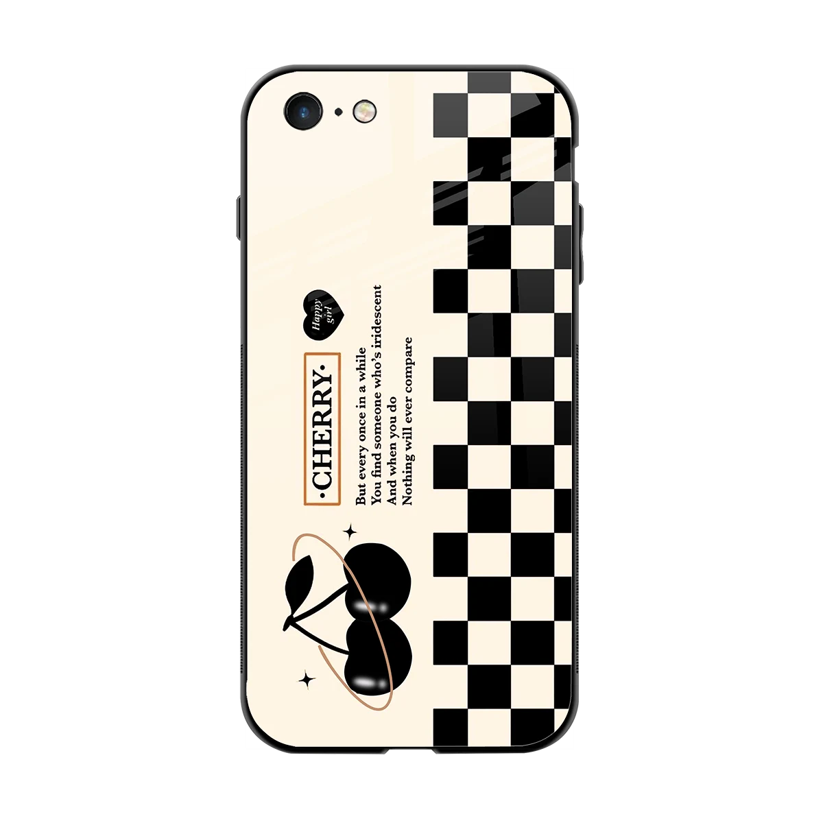 Cherry Checkered back phone cover | glass case for iphone 6s plus