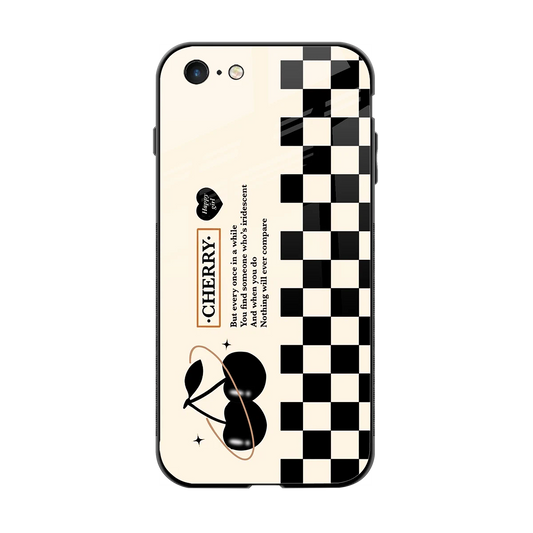Cherry Checkered back phone cover | glass case for iphone 6s plus