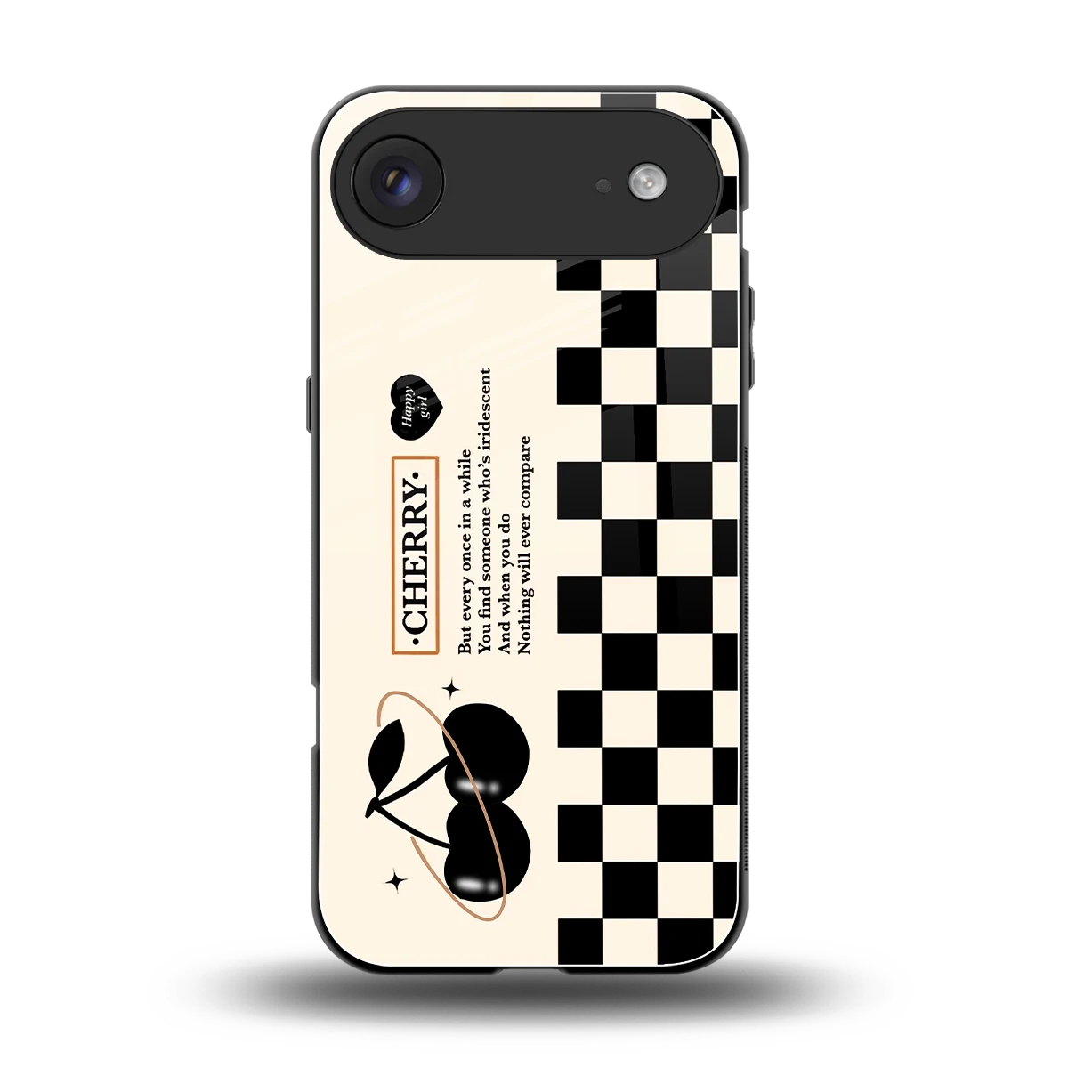Cherry Checkered back phone cover | glass case for iphone air
