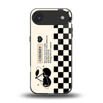 Cherry Checkered back phone cover | glass case for iphone air