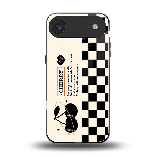 Cherry Checkered back phone cover | glass case for iphone air