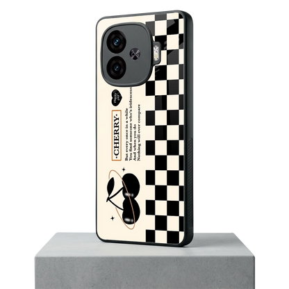 Cherry Checkered iqoo neo 10r 5g mobile cover | shockproof glass phone case