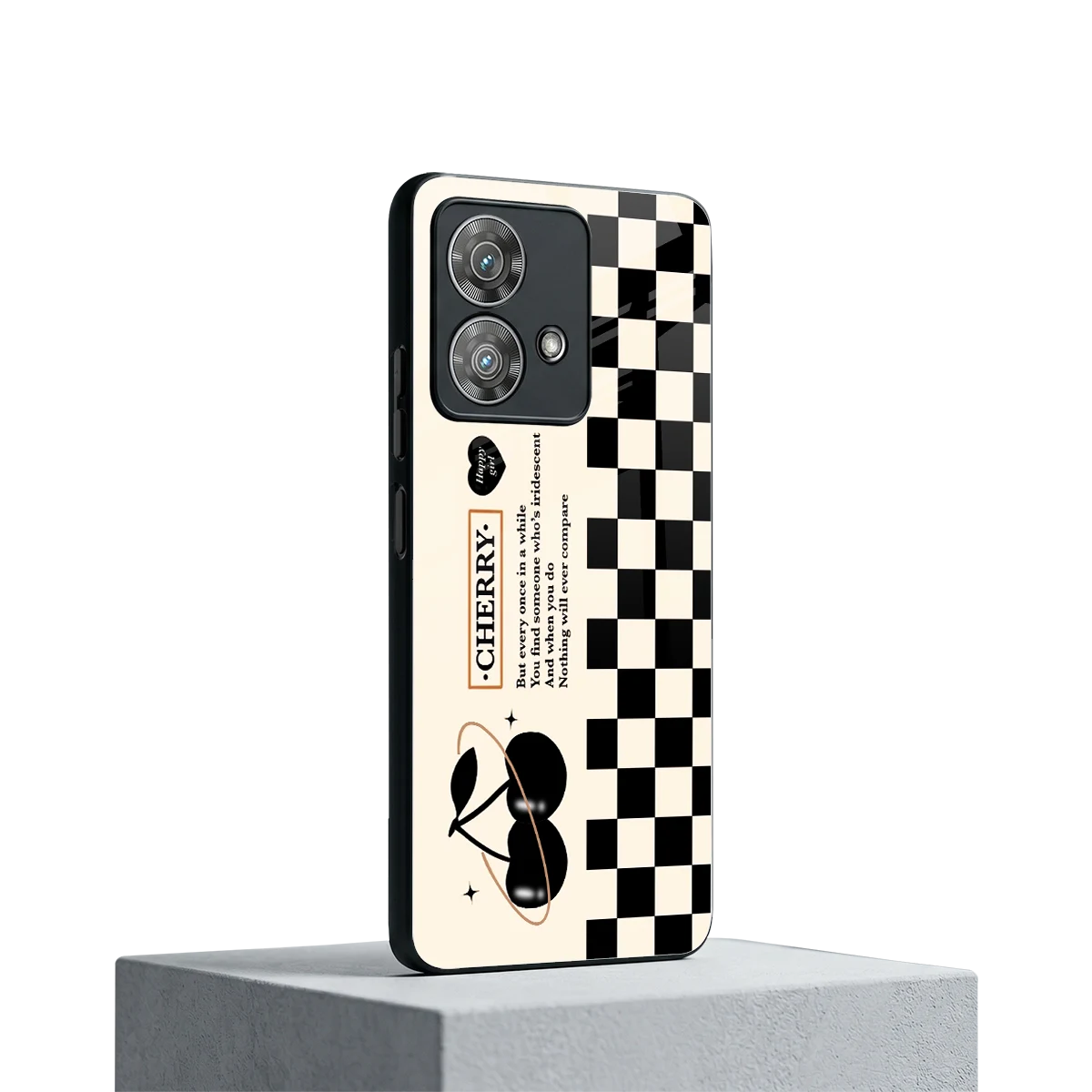 Cherry Checkered motorola edge 40 neo 5g mobile cover | shockproof glass phone case