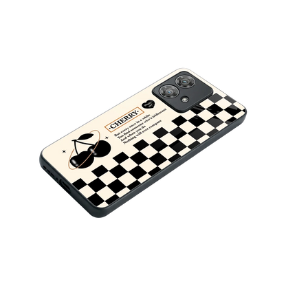 Cherry Checkered stylish phone case for motorola edge 40 neo 5g | glossy glass and slim fit