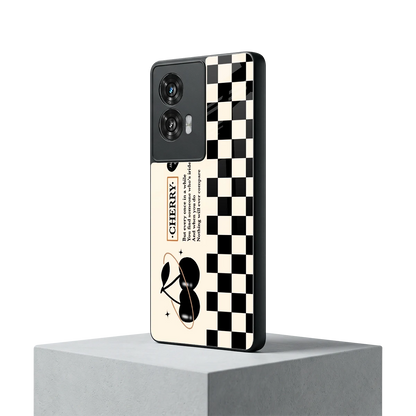 Cherry Checkered motorola edge 50 fusion mobile cover | shockproof glass phone case